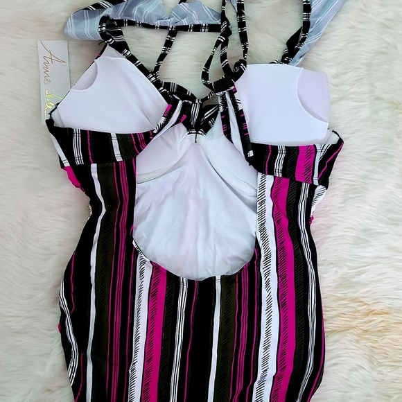 Anne Cole  Printed Ruffle One-Piece Swimsuit, size 6, Multi - Picture 3 of 4